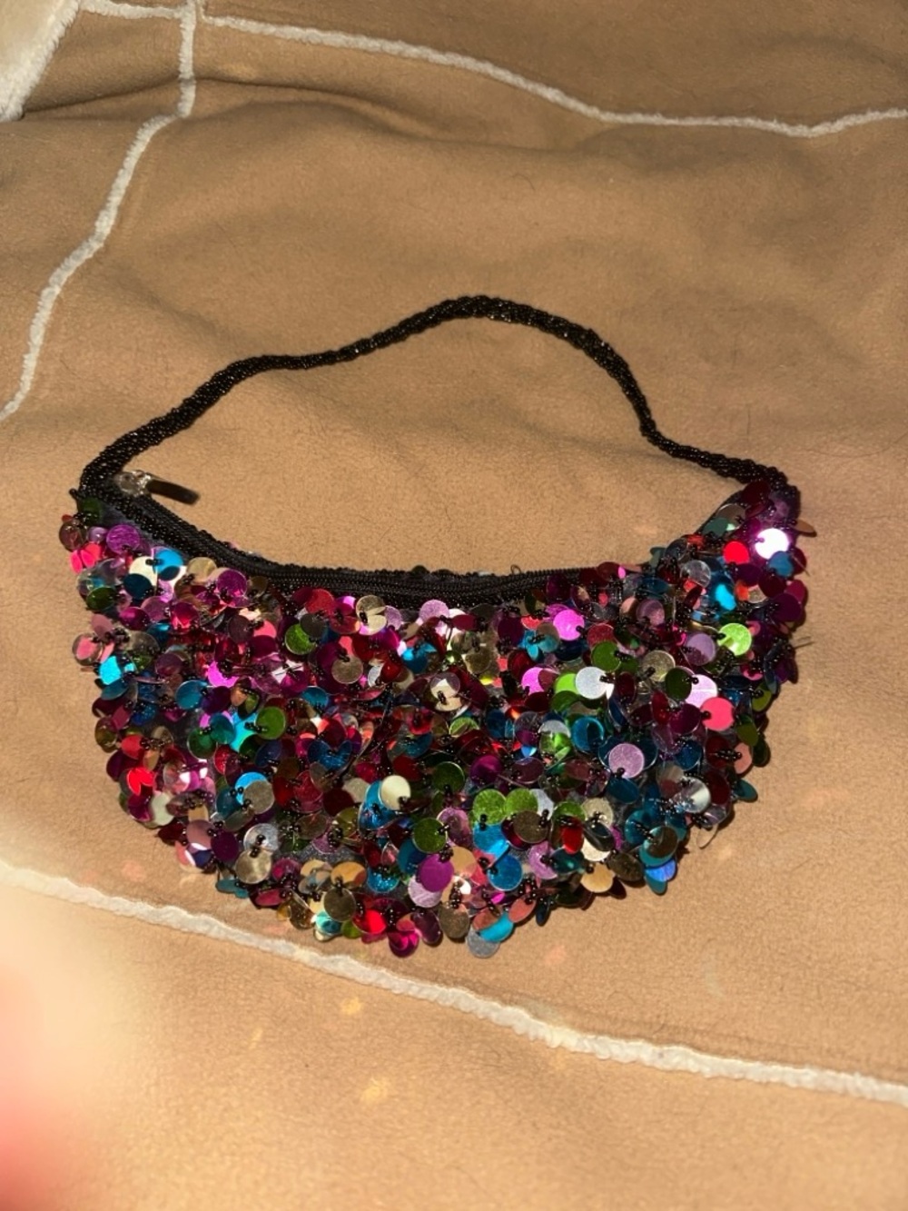 Multicolor Sequin Evening Clutch Bag
